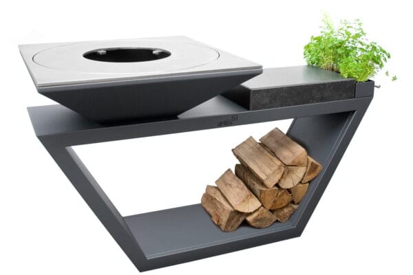Braséro plancha Artiss G4 Graphite 90 cm plaque acier et tablette granit