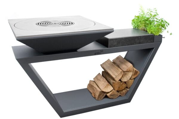 Brasero plancha Artiss G4 Graphite 90 cm plaque acier et tablette granit – Image 4