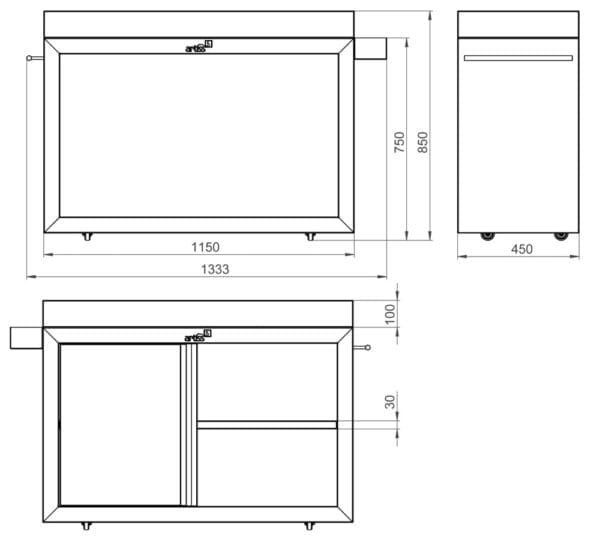 Meuble Artiss Corten tablette bois 115 x 50 cm – Image 2