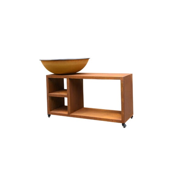 Brasero Plancha à roulettes Tavolo 94 corten – Image 2