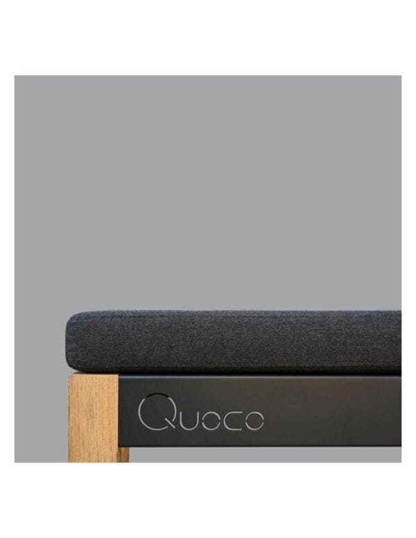 Banc de jardin design 120x50 bois et metal noir Quoco – Image 4