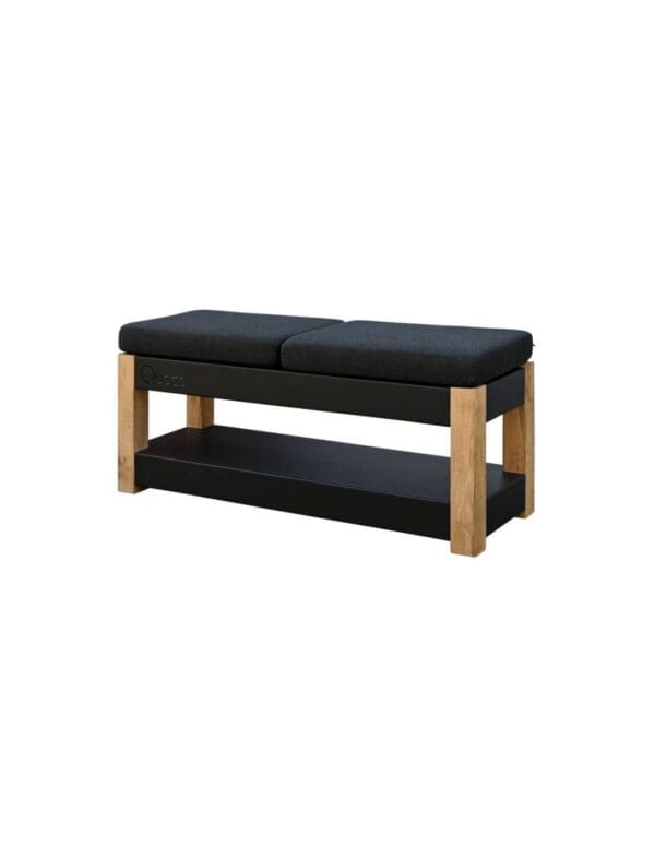 Banc de jardin design 180x50 bois et metal noir Quoco – Image 3