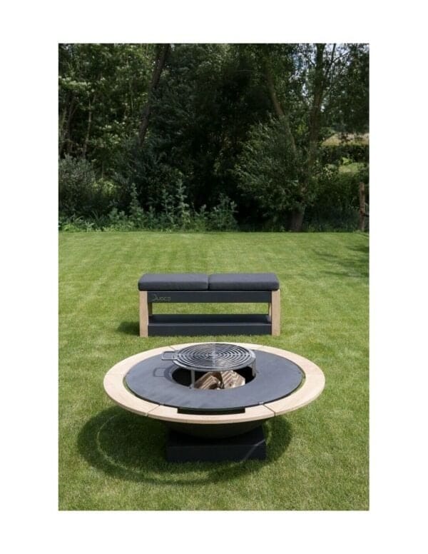 Banc de jardin design 180x50 bois et metal noir Quoco – Image 4