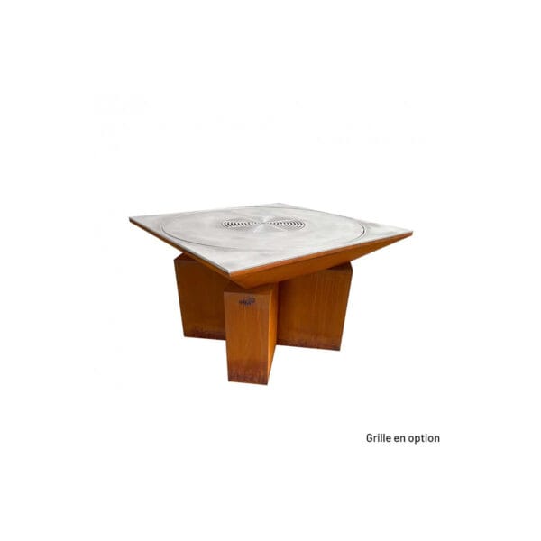 Braséro plancha Artiss XXL Corten 145 cm acier inoxydable