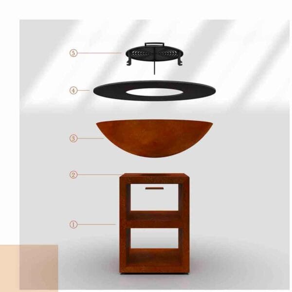 Brasero Quoco Piatto 84 Acier Corten – Image 8