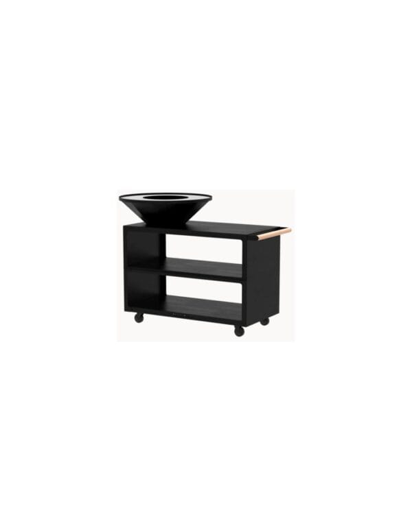 Brasero Plancha rond Ø 88 cm sur desserte 127 x 60 cm - Noir - OYAT