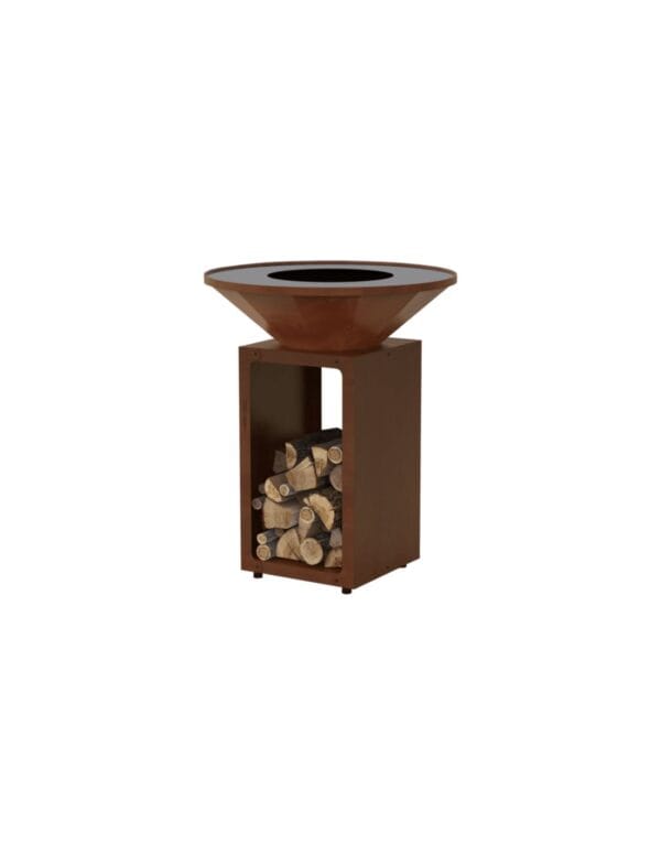 Brasero Plancha rond Ø 88cm avec ouverture - Acier Corten - OYAT