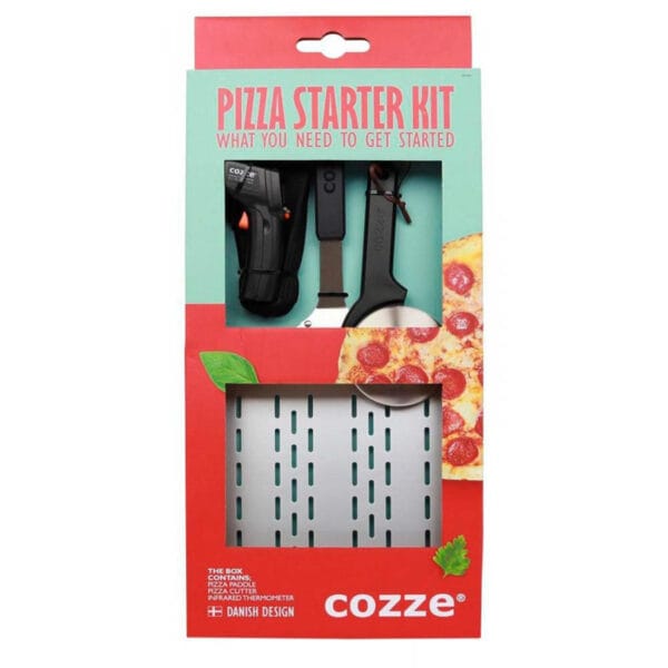 Coffret pelle à pizza + roulette + thermomètre infrarouge - Cozze
