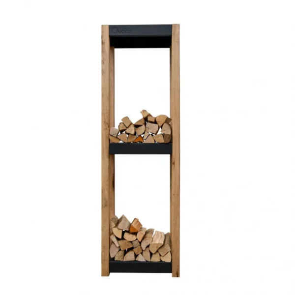 Meuble Rangement bois noir 70x225 - Quoco