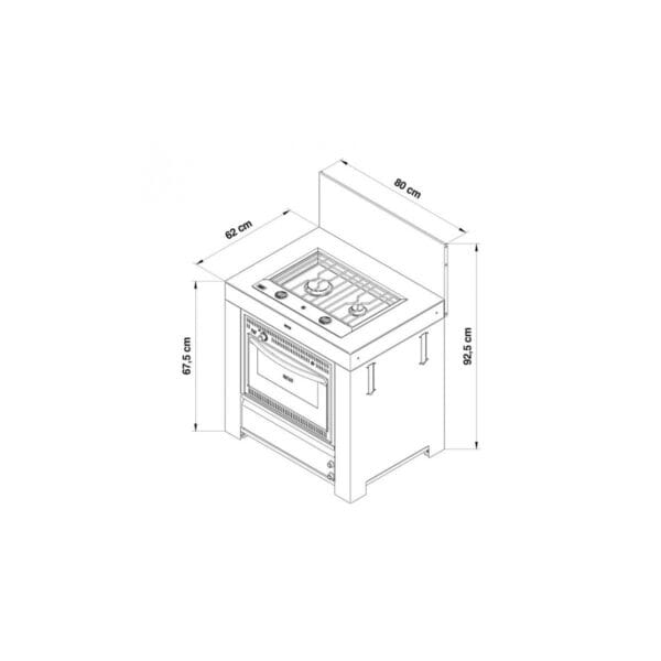 Module cuisinière Eno four et plaque gris cargo – Image 3
