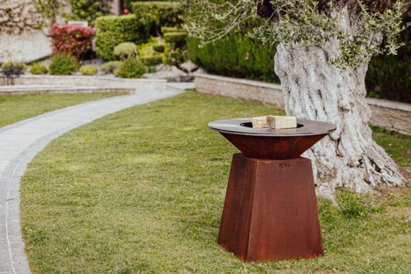 Pack Brasero Plancha Ø98cm Corten + Grille avec rebord anti-chute - ROKA – Image 2