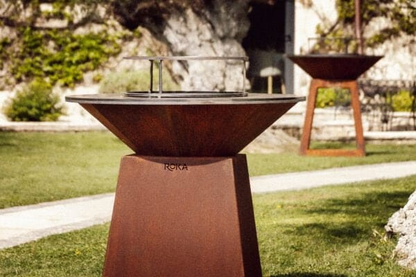 Pack Brasero Plancha Ø98cm Corten + Grille avec rebord anti-chute - ROKA – Image 3