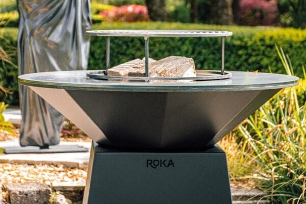 Pack Brasero Plancha Ø98cm Noir + Grille avec rebord anti-chute - ROKA – Image 3