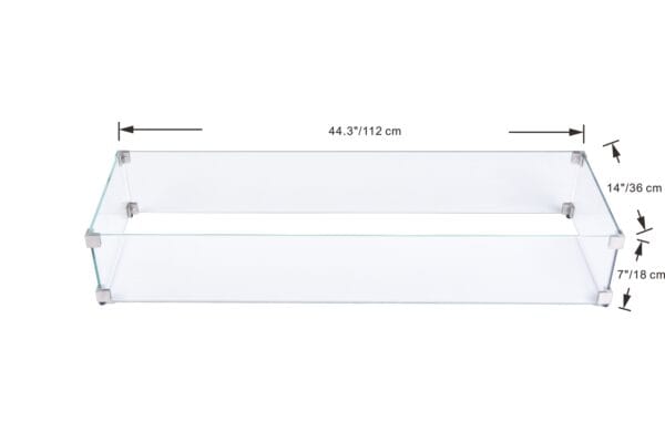 Ecran de protection Rectangle pour table brasero HAMPTON - Elementi