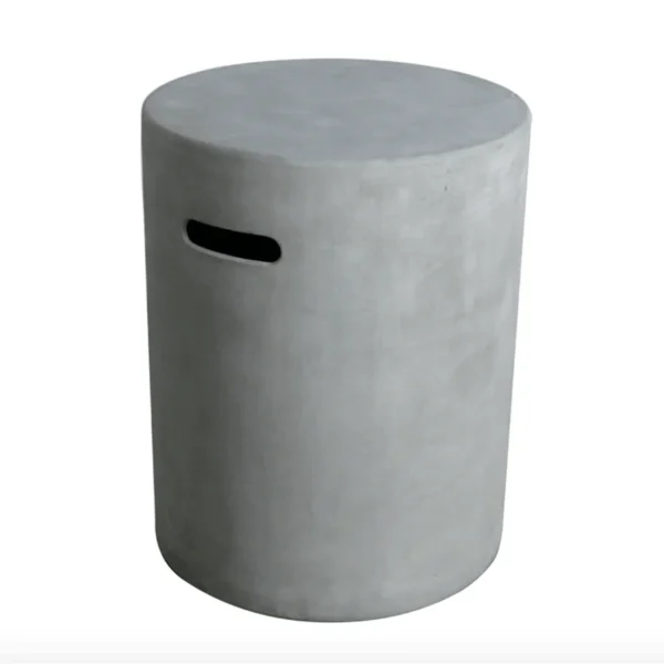Coffre de bouteille à gaz rond gris pour table basse braséro LUNAR - Elementi