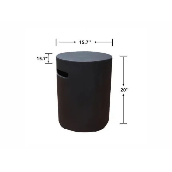 Coffre de bouteille à gaz rond noir pour table brasero YORK - Elementi – Image 2