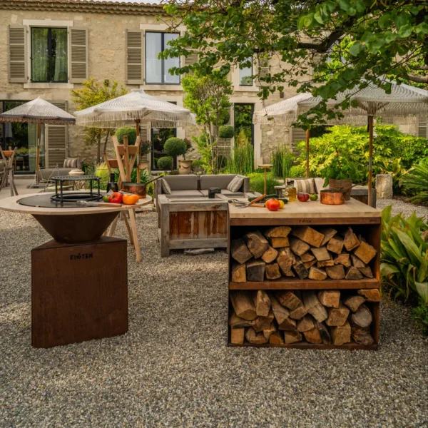 Pack Brasero Plancha Ø80cm Corten avec grille + 4 accessoires- Firten – Image 3
